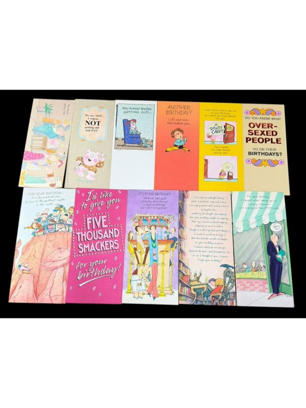LOT (11) Vintage 1980s Hallmark Contemporary Cards Greeting Happy Birthday Tall